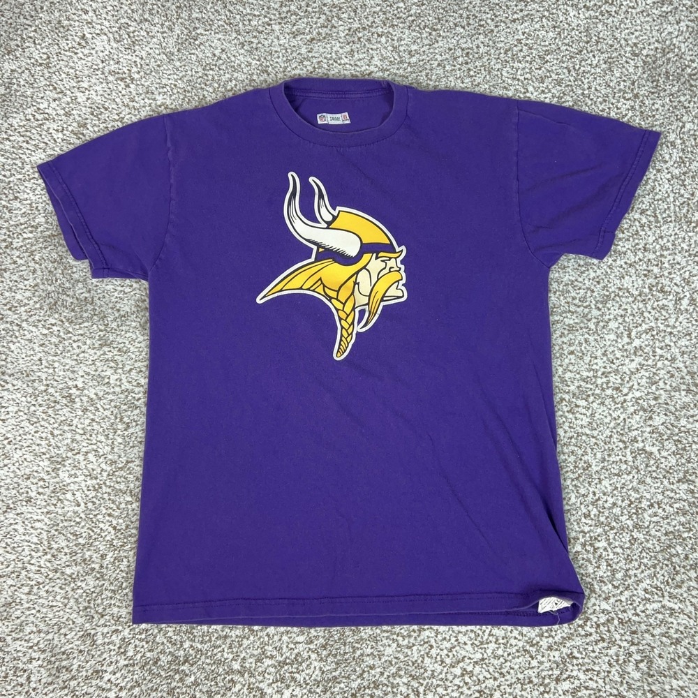 Minnesota Vikings Shirt Mens Medium Purple NFL Adrian Peterson NFL Sports Logo‎